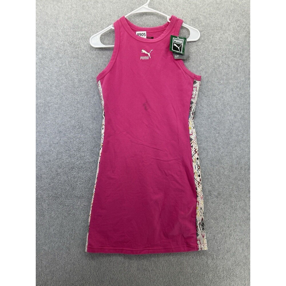 PUMA Women’s Tennis Dress Sleeveless Solid Pink Size Medium Pull on Slimfit